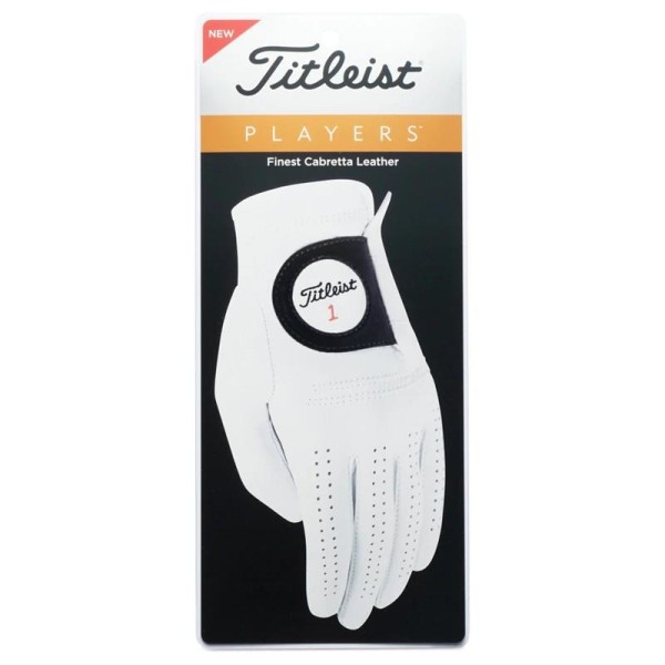 Titleist Players Golf-Handschuh Herren | LH - f&uuml;r die linke Hand S Regular wei&szlig;