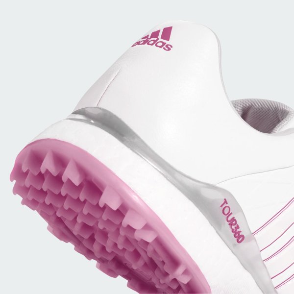 Adidas Tour360 XT Spikeless Golf-Schuh Damen | Cloud White-Wild Pink, Silver Metallic EU40 Medium