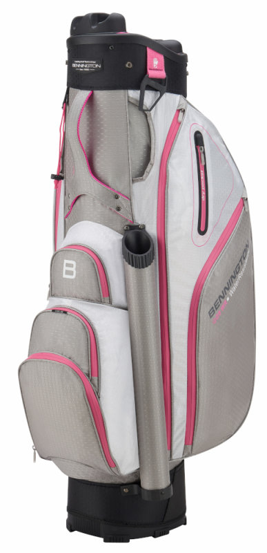 Bennington Quiet Organizer 9 Water Resistant Cart-Bag | Grey-White, Pink