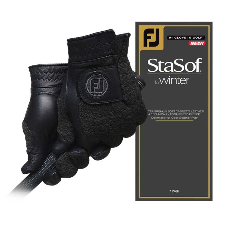 FootJoy StaSof Winter Paar Golf-Handschuhe Herren | schwarz S