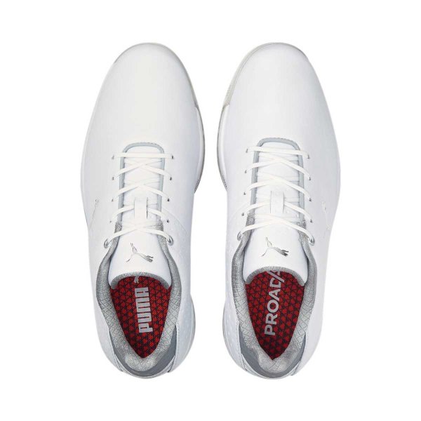 Puma ProAdapt AlphaCat Leather Golf-Schuh Herren | white-silver