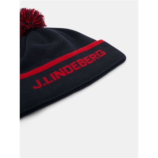 J.Lindeberg Stripe Beanie | jl navy one size