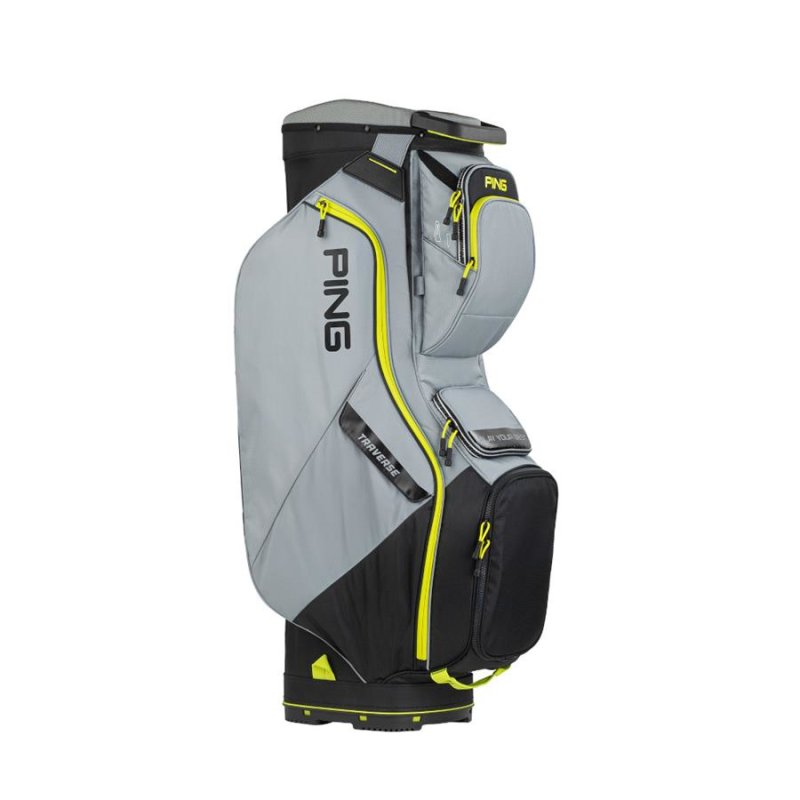Ping Traverse 214 Cart-Bag | Black/Iron/Neon Yellow