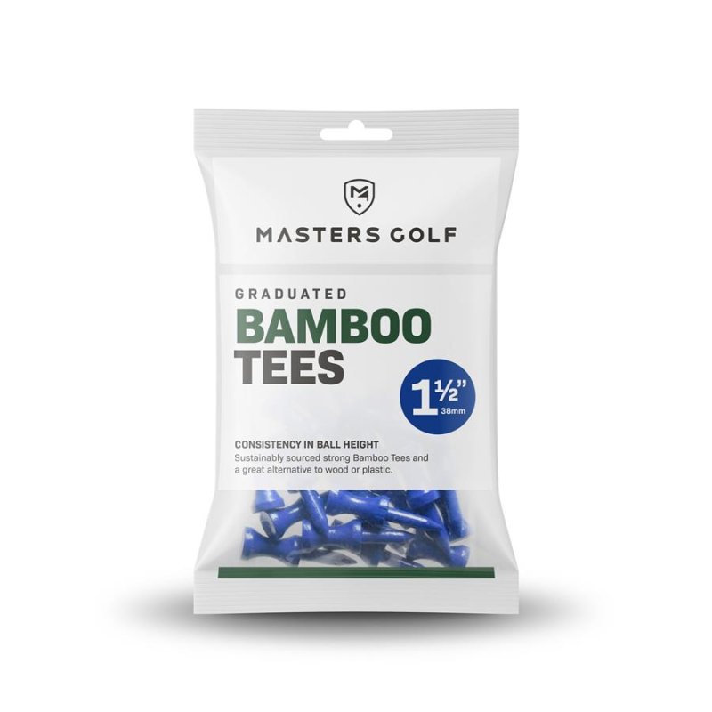 Masters Golf Graduated Bamboo Golf Tees 1 1/2″ blau 38mm 25 Stck.