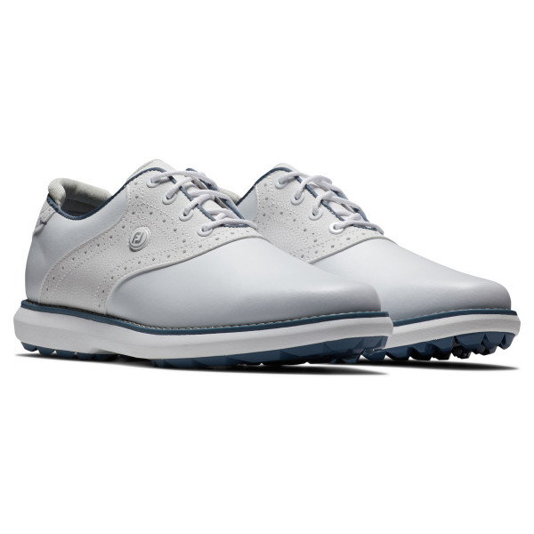 FootJoy Traditions Spikeless Golf-Schuh Damen Medium | white-blue, grey