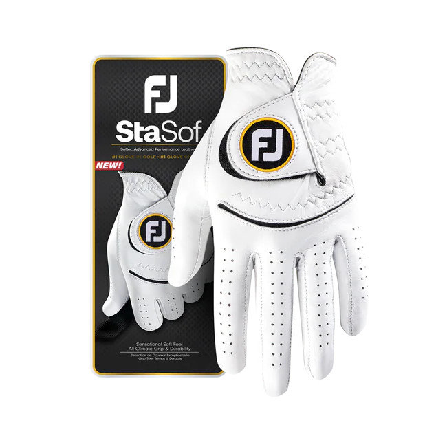 FootJoy StaSof Golf-Handschuh Herren | pearl-black ML LH – für die linke Hand