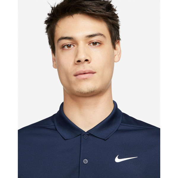 Nike Dri-FIT Victory Long-Sleeve Golf-Polo Herren | college navy-white