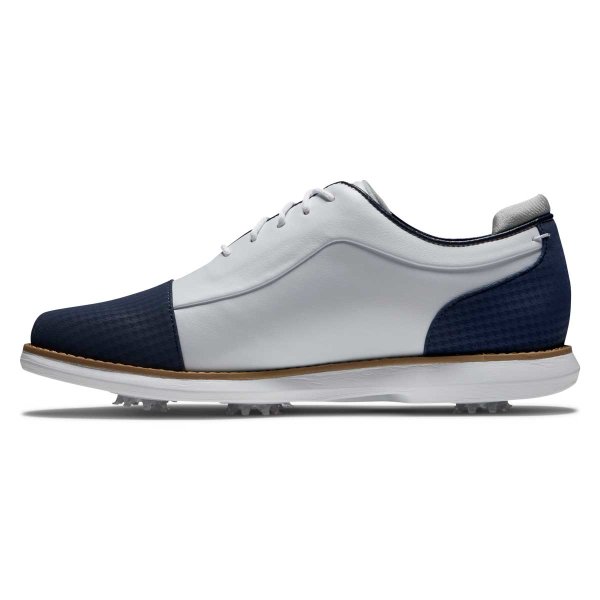 FootJoy Traditions Shield Tip Golf-Schuh Damen Medium | white-navy