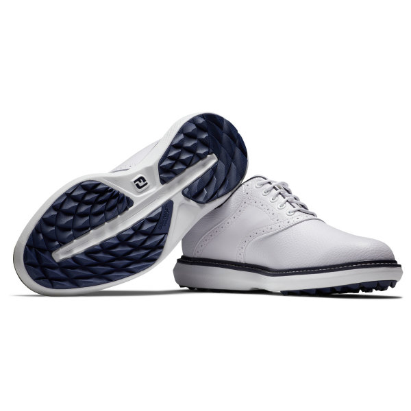 FootJoy Traditions Spikeless Golf-Schuh Herren Medium | white-navy