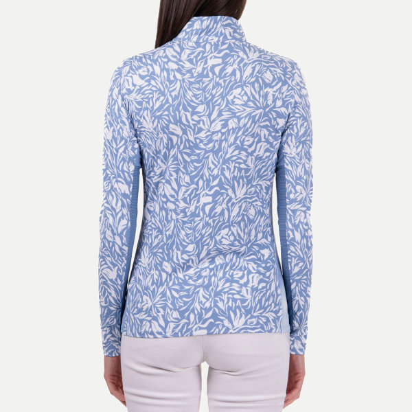 KJUS Sunshine Printed Half-Zip Pullover Damen | calm blue-white