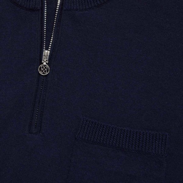 G/FORE Rib Collar Merino Wool quarter zip Kleid Damen | twilight