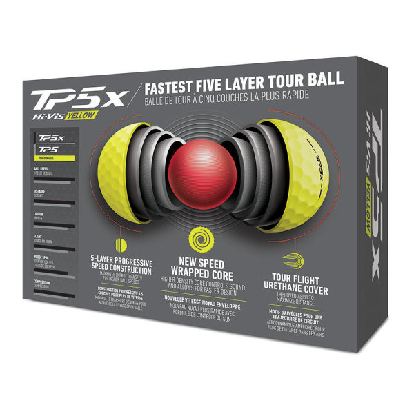 Taylormade TP5x 2024 Golfball 12 Bälle | yellow
