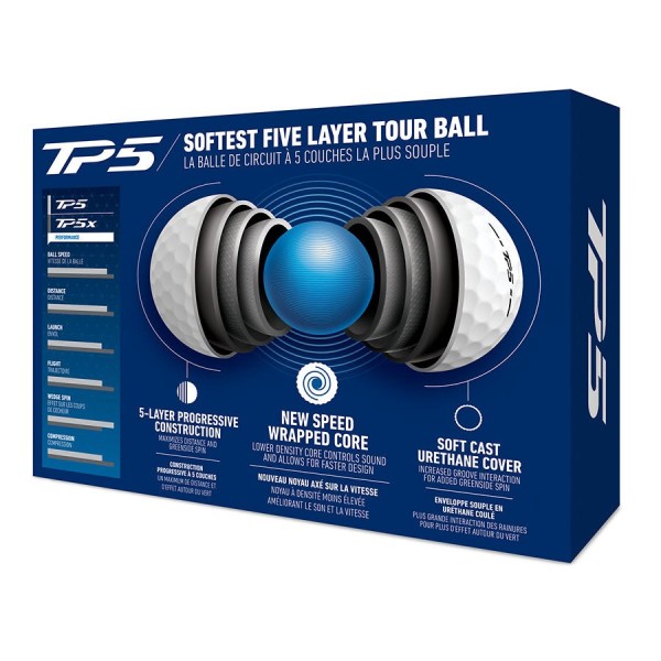 Taylormade TP5 2024 Golfball 12 Bälle | weiß