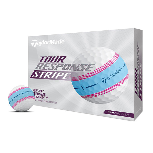 Taylormade Tour Response Stripe Golfball 12 B&auml;lle | Blue Pink