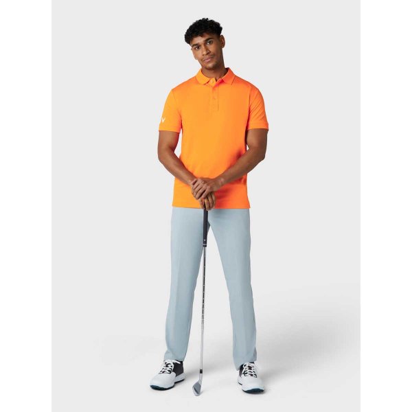 Callaway Golf Solid Ribbed Polo Herren | orange fantasy