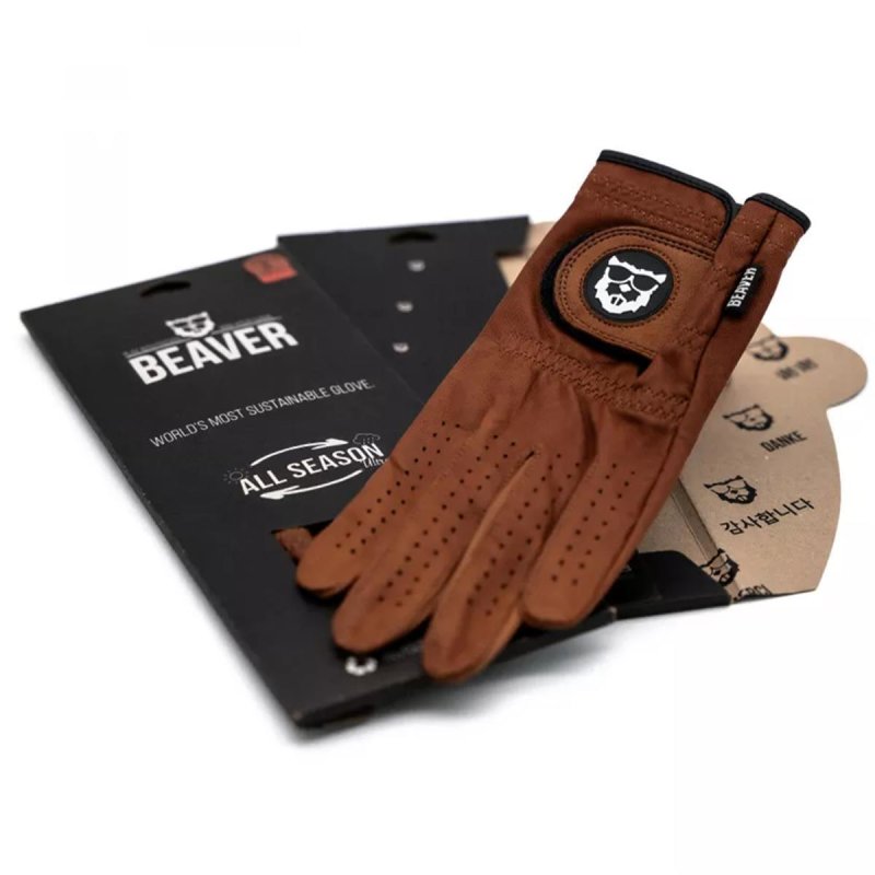BEAVER GOLF Golfhandschuh ALL SEASON ULTRA Cognac Brown Herren RH – für die rechte Hand XL