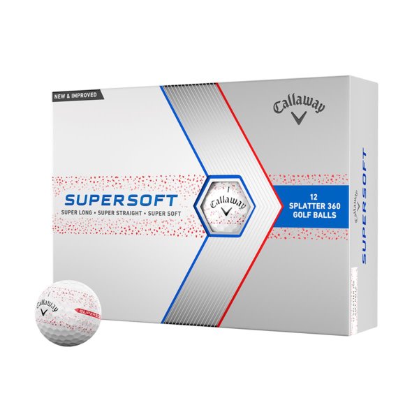 Callaway Supersoft Red Splatter Golf-Ball 2024 12-Bälle