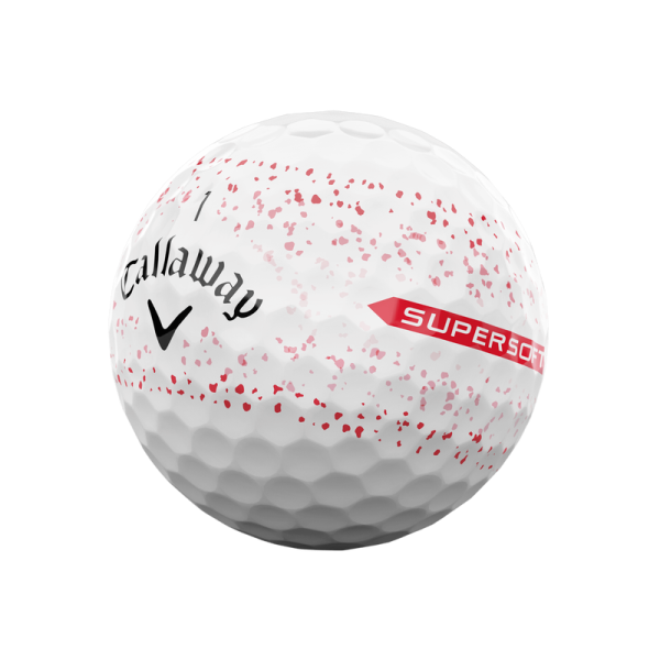 Callaway Supersoft Red Splatter Golf-Ball 2024 12-Bälle