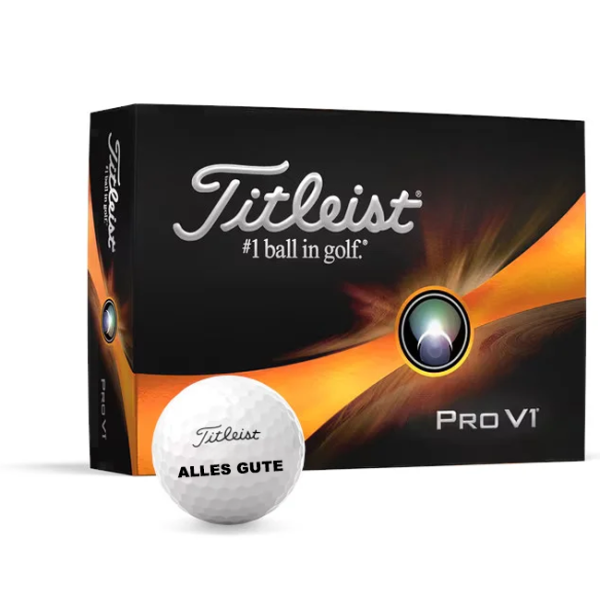 Titleist Pro V1 2023 Golf-Ball wei&szlig; 12 B&auml;lle mit Logo: ALLES GUTE