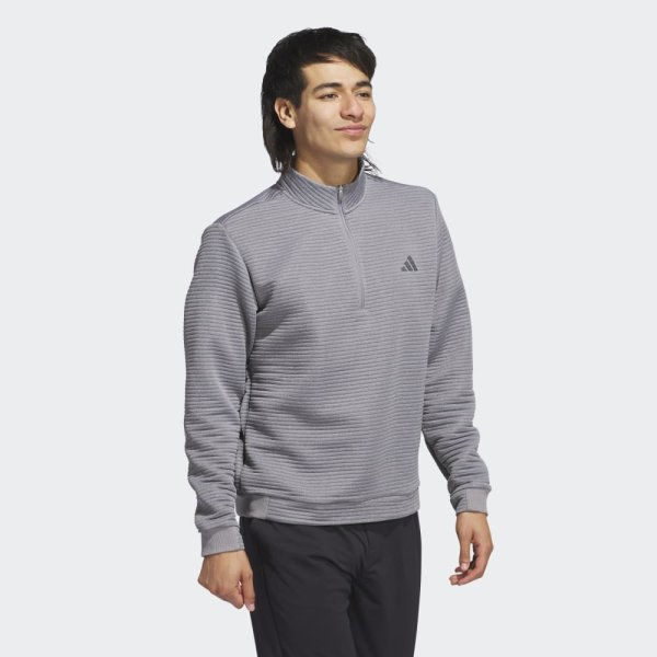 Adidas Ultimate365 DWR Textured Quarter Zip Pullover Herren | grethr/white