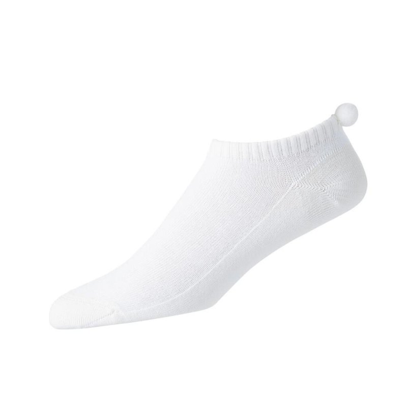FootJoy ProDry Lightweight Pom Pom Golf-Socken Damen | weiß 36,5-40,5