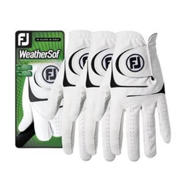 FootJoy WeatherSof 3er-Pack 2018 Golf-Handschuhe Damen | LH wei&szlig; ML